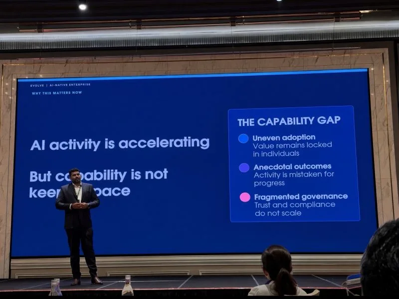 Ahmed Muzammil presenting on stage at the Fintech Revolution Summit Singapore 2026